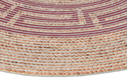 Bohemian Jute Circle Rug: Washable Outdoor Carpet