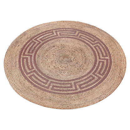 Bohemian Jute Circle Rug: Washable Outdoor Carpet
