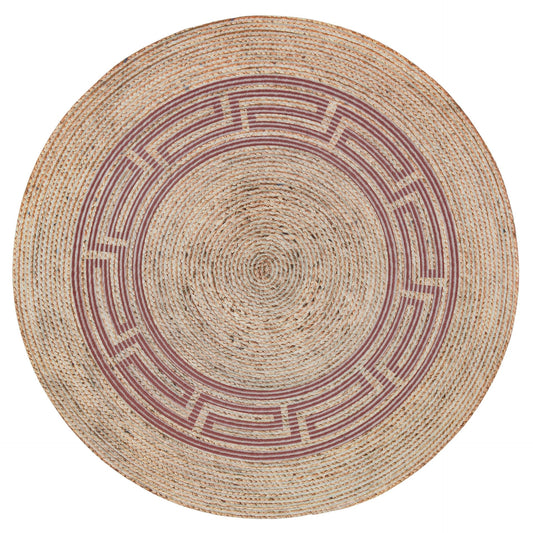 Bohemian Jute Circle Rug: Washable Outdoor Carpet