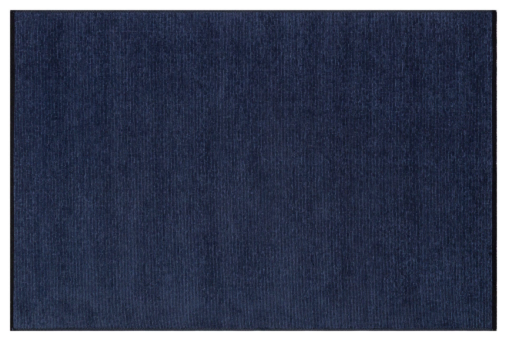 Blue Cotton Turkish Rug, Modern Washable Carpet