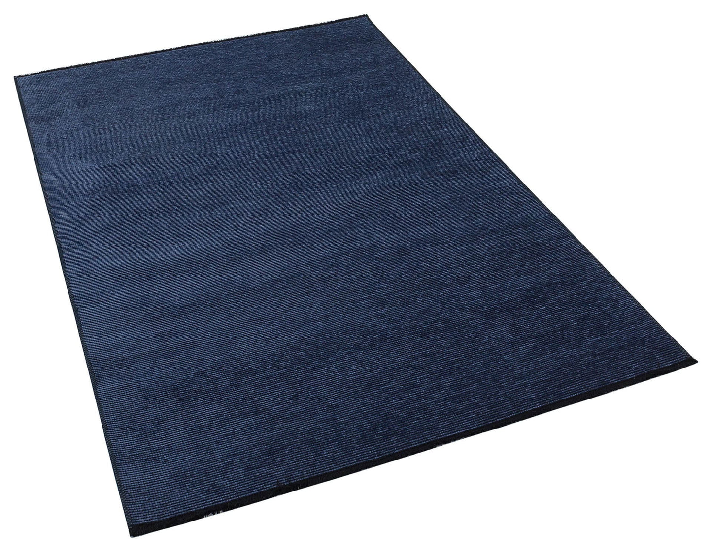 Blue Cotton Turkish Rug, Modern Washable Carpet