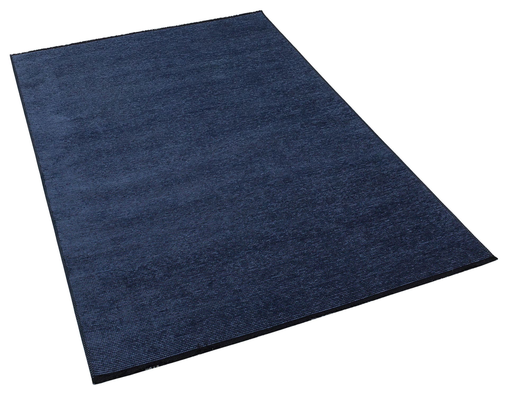 Blue Cotton Turkish Rug, Modern Washable Carpet