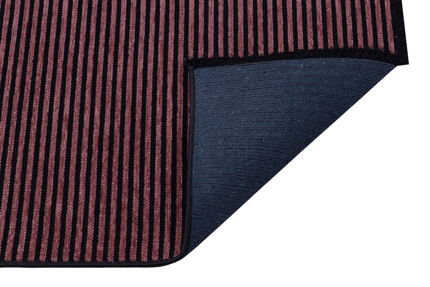 Dark Burgundy Striped Area Rug | Washable Ribbed Carpet, Pet Friendly Non-Slip Home Decor