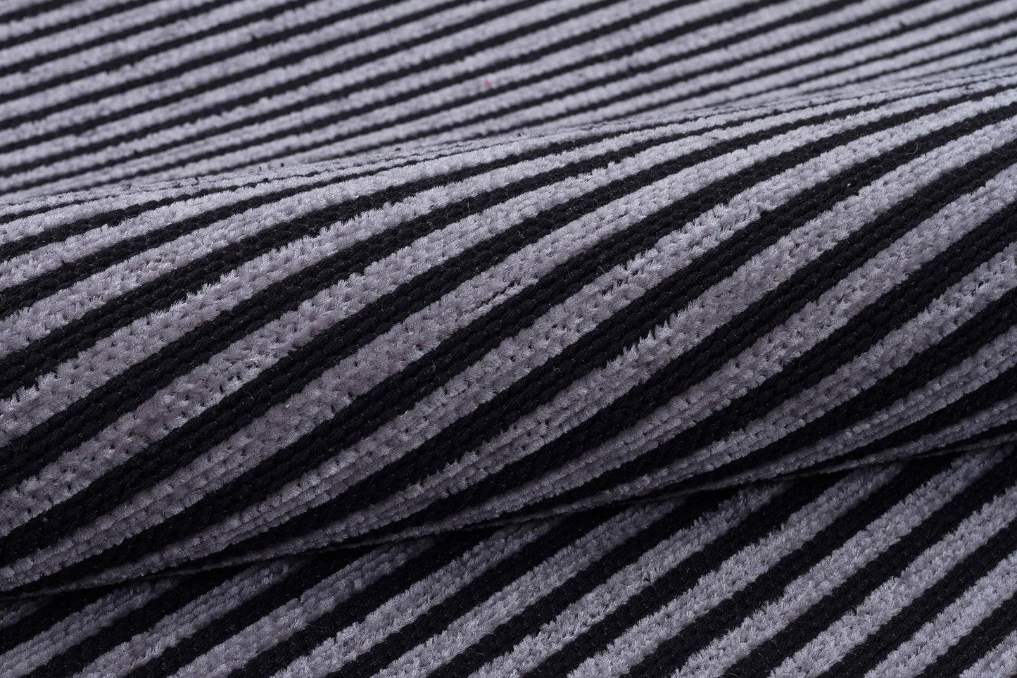 Modern Black Striped Rug, Washable Cotton Carpet