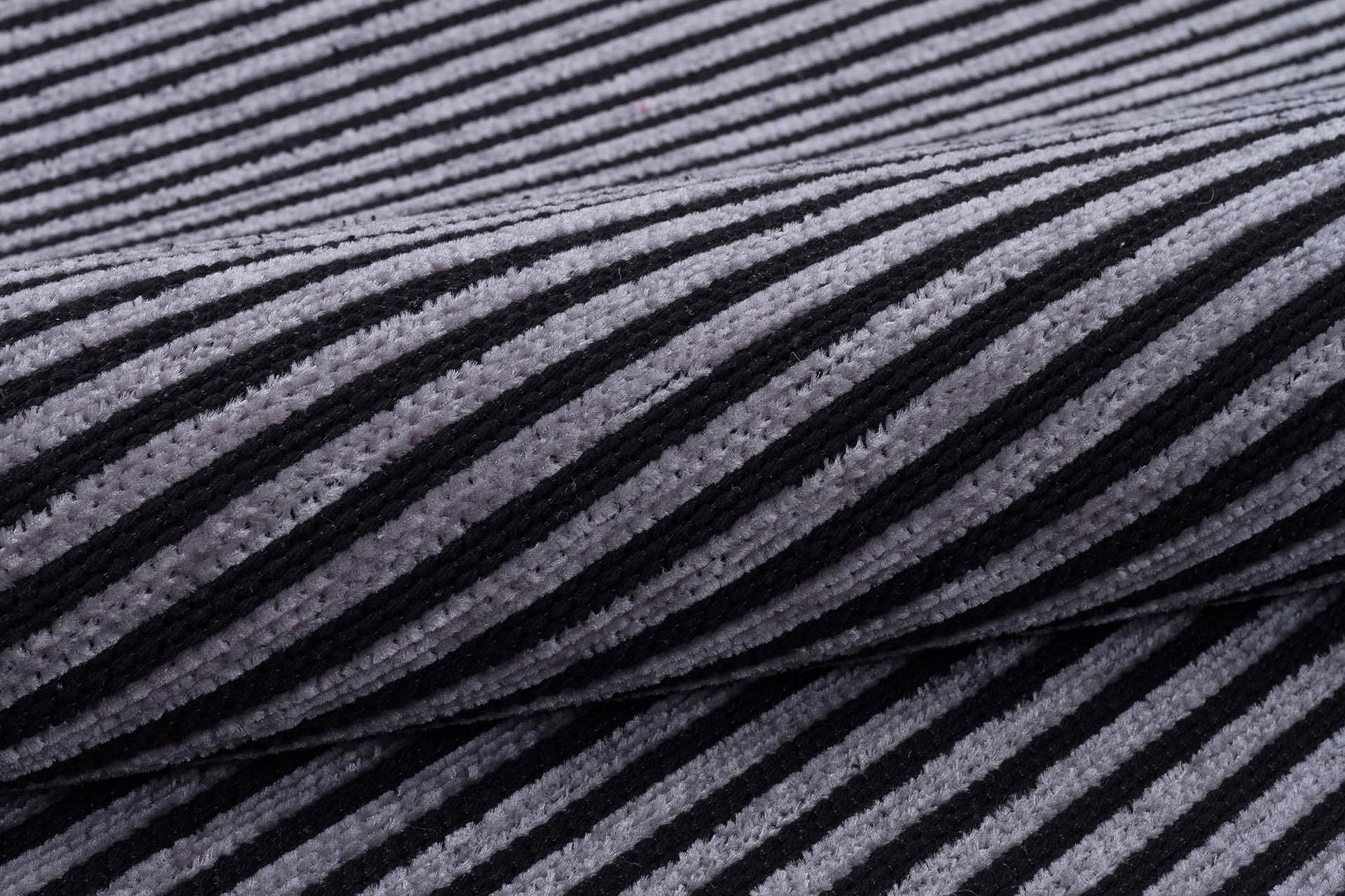 Modern Black Striped Rug, Washable Cotton Carpet