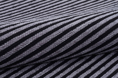 Modern Black Striped Rug, Washable Cotton Carpet