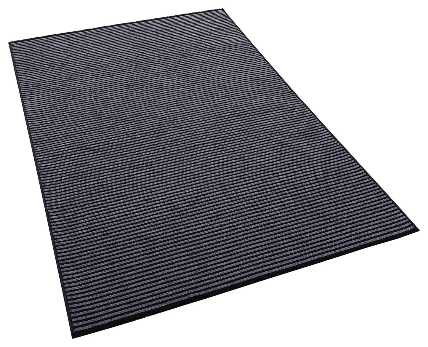 Modern Black Striped Rug, Washable Cotton Carpet