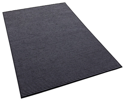 Modern Black Striped Rug, Washable Cotton Carpet