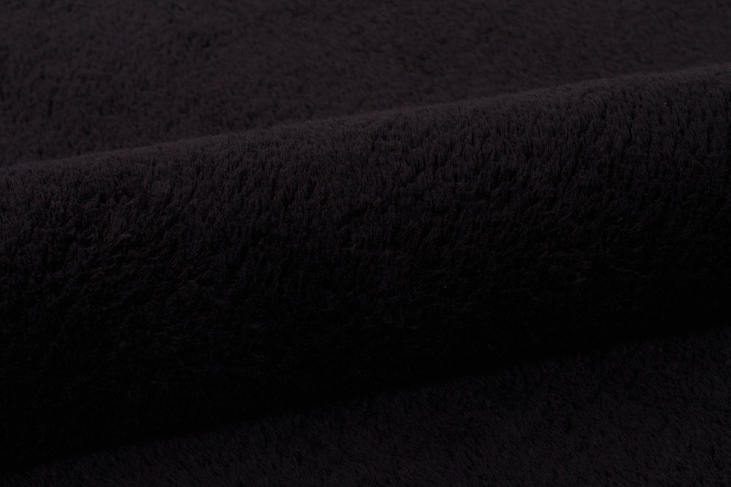 Black Fluffy Rug: Plain Modern Cotton Carpet with Tassels