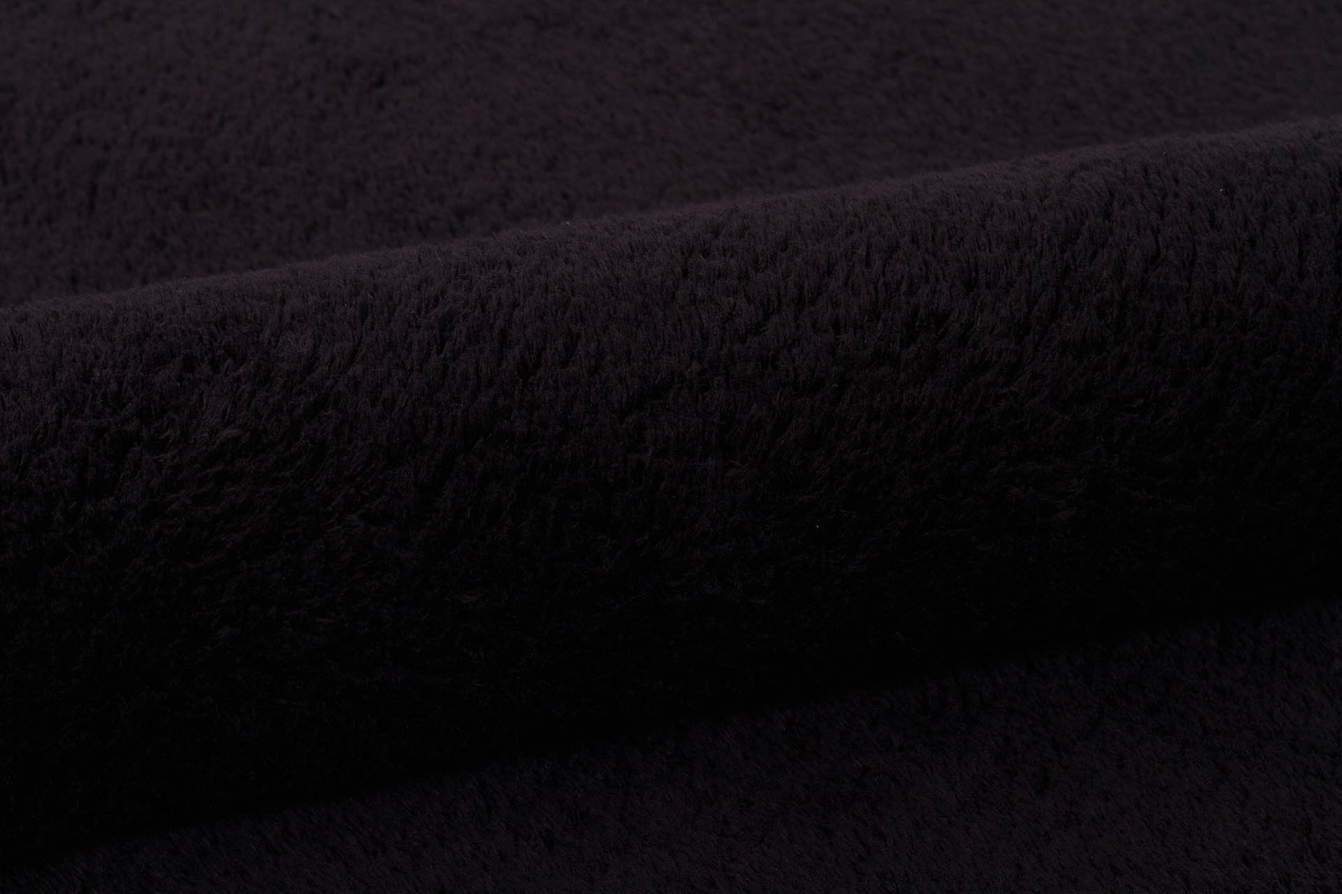 Black Fluffy Rug: Plain Modern Cotton Carpet with Tassels