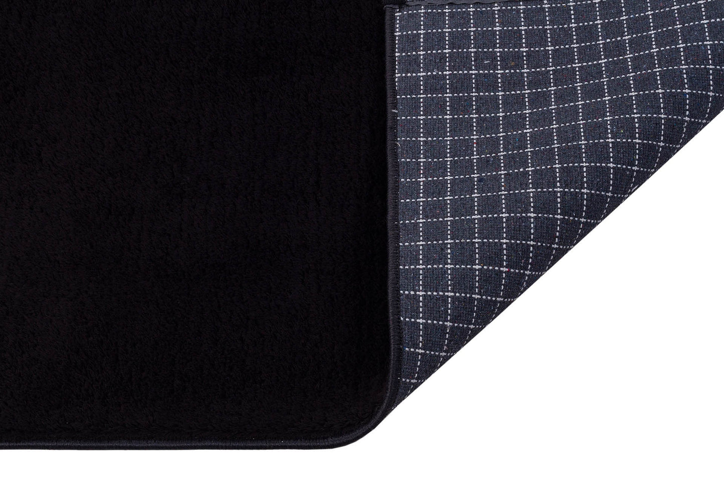 Black Fluffy Rug: Plain Modern Cotton Carpet with Tassels