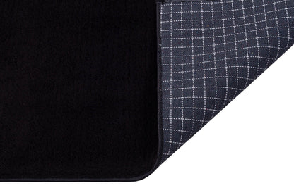 Black Fluffy Rug: Plain Modern Cotton Carpet with Tassels
