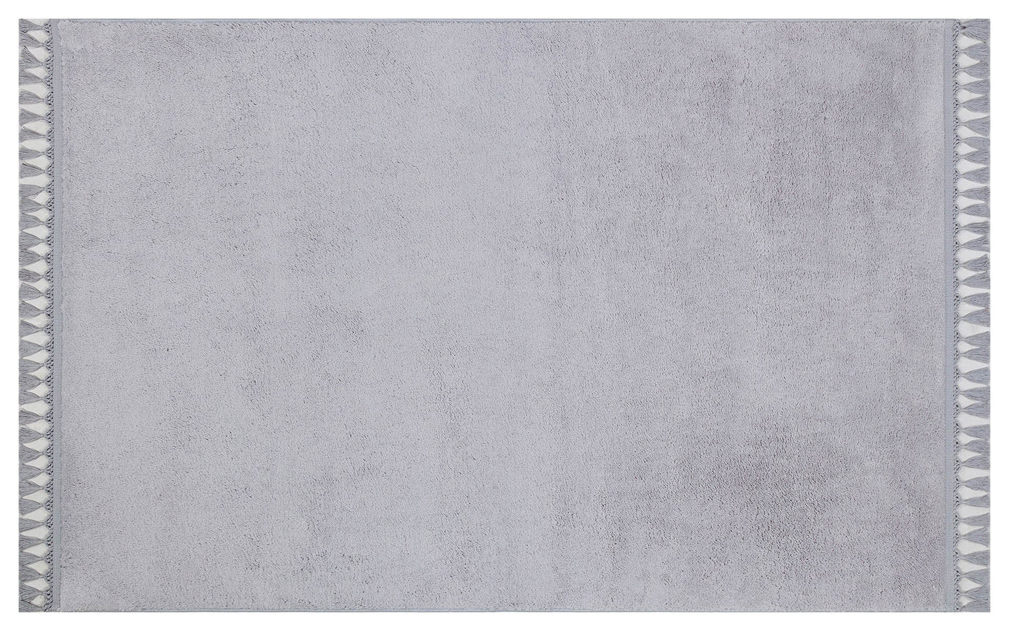 Fluffy Gray Rug: Modern Plain minimalist Washable Cotton Carpet