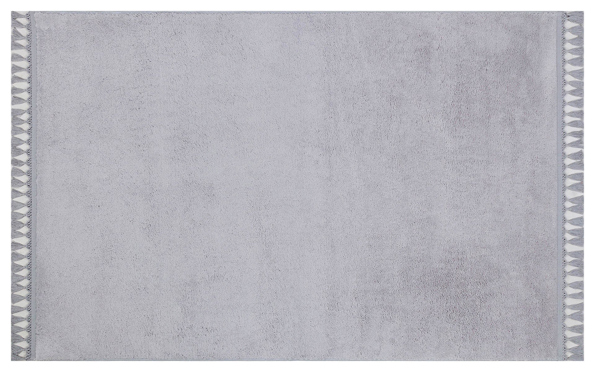 Fluffy Gray Rug: Modern Plain minimalist Washable Cotton Carpet