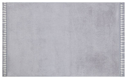 Fluffy Gray Rug: Modern Plain minimalist Washable Cotton Carpet