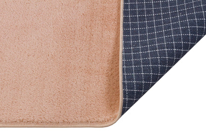 Fluffy Beige Rug with tassels: Modern Home Decor, Anti-Allergic Cotton Carpet