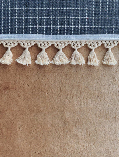 Fluffy Beige Round Rug: Washable Cotton Carpet