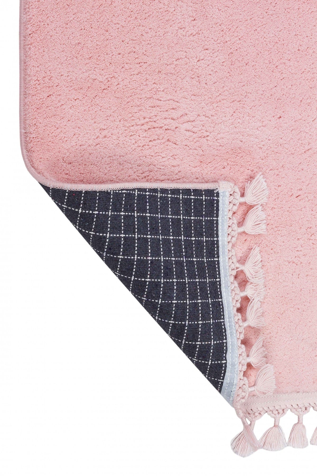 Fluffy Pink Round Rug: Modern Washable Cotton Carpet