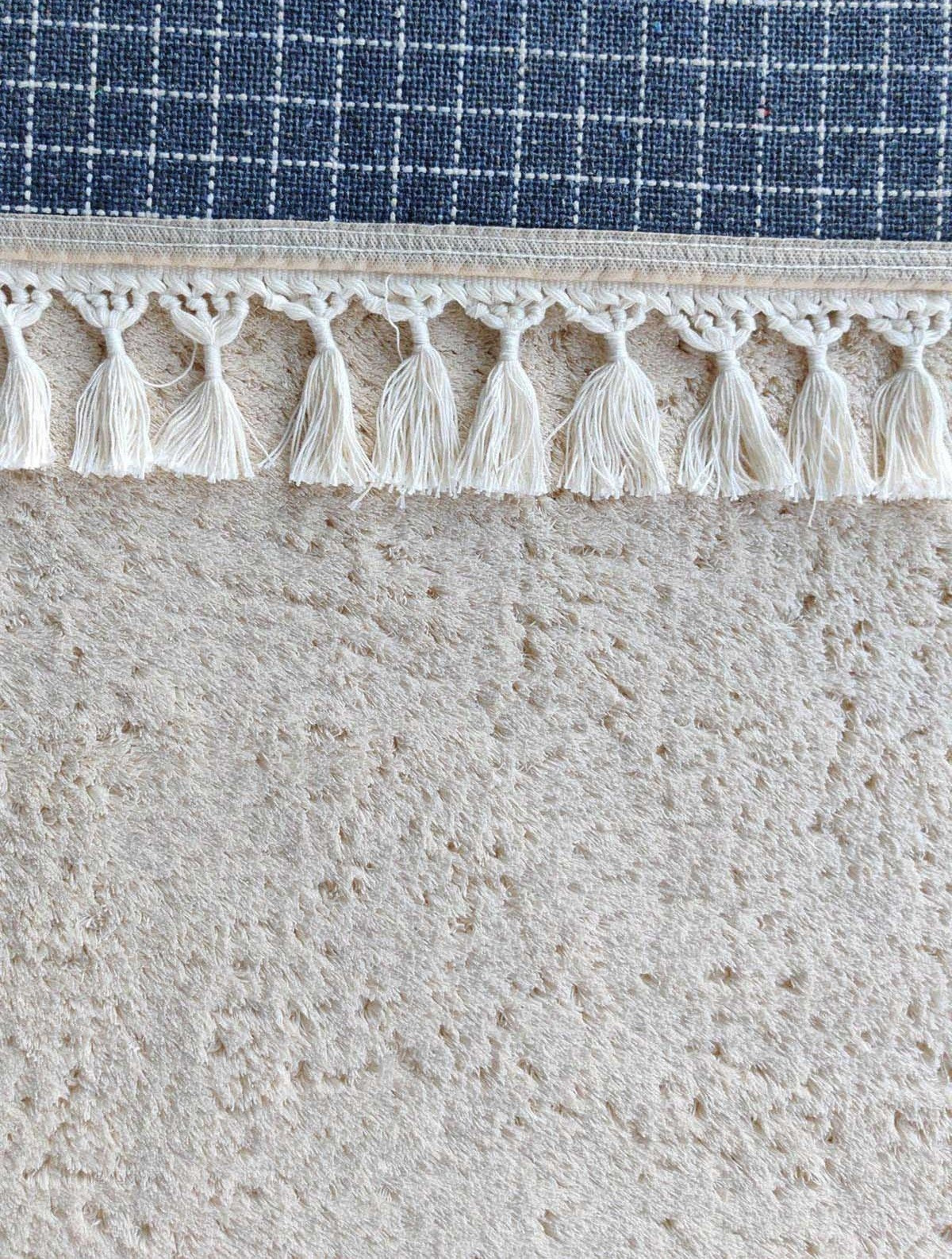 Fluffy White Round Rug: Cotton Tassel Carpet, Nursery Decor