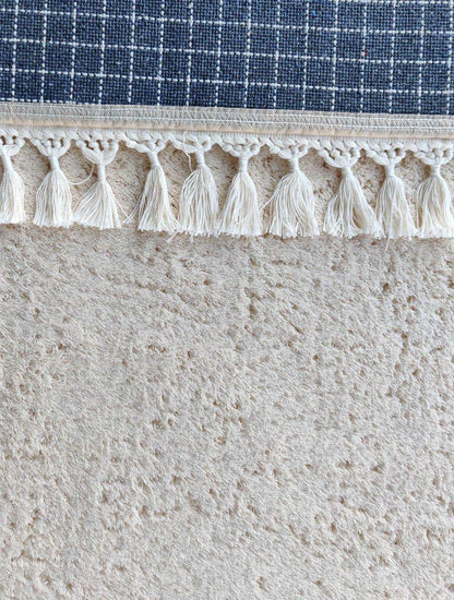 Fluffy White Round Rug: Cotton Tassel Carpet, Nursery Decor