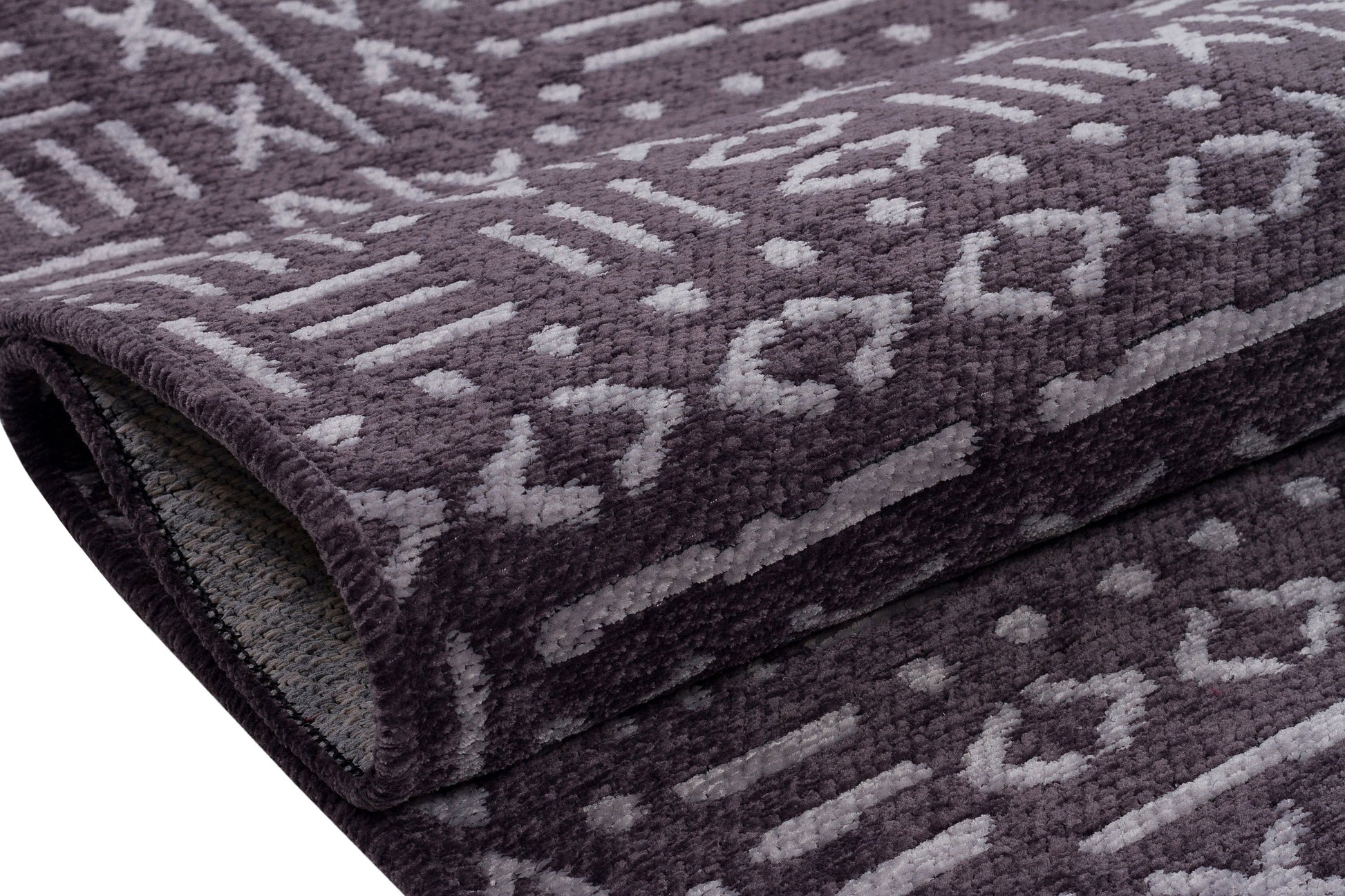 Charcoal Boho Runner Rug – Tribal Geometric Pattern, Fringe, Non-Slip (Machine Washable)