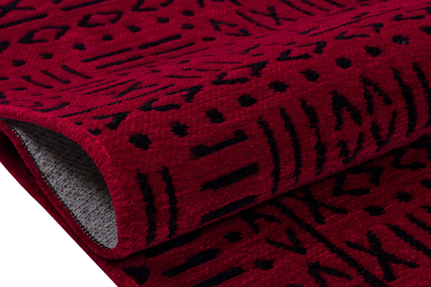 Red Geometric Tribal Area Rug, Boho Ethnic Living Room Carpet