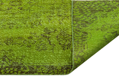 Vintage Green Wool Rug (5.6x8.6 ft) - Anatolian Persian Design
