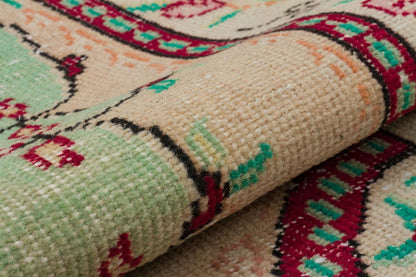 Vintage Turkish Wool Rug (3.7x6.8 ft): Handmade Anatolian Area Rug