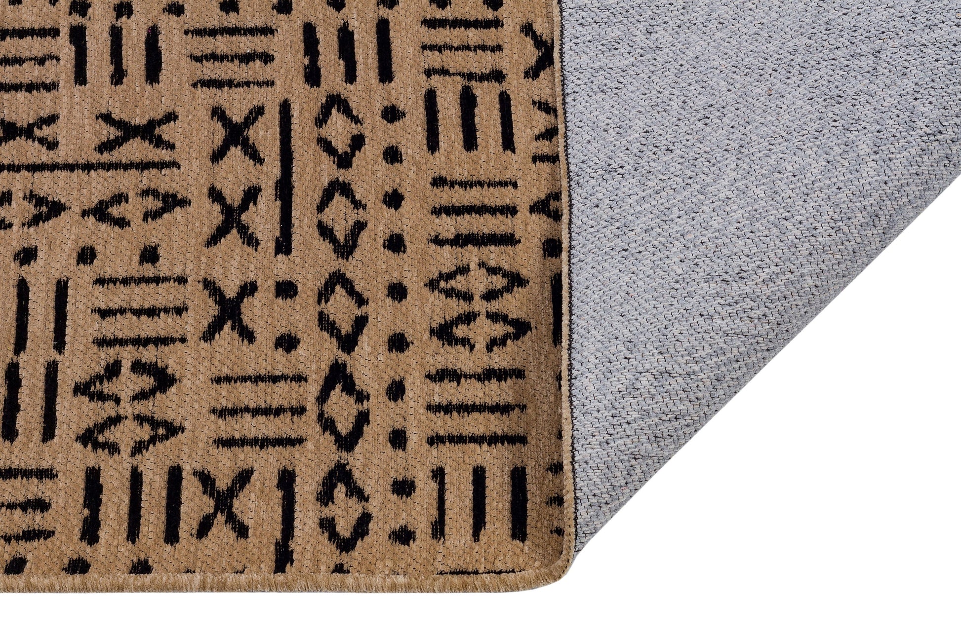 Modern Geometric Cotton Area Rug | Cream Charcoal Tribal Boho Carpet (Washable)