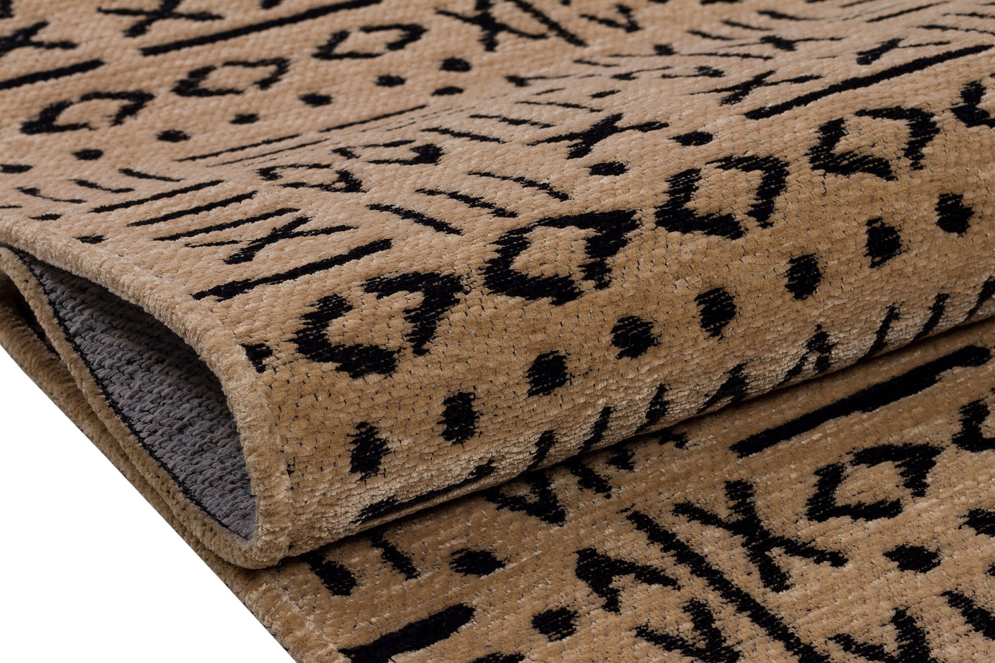 Modern Geometric Cotton Area Rug | Cream Charcoal Tribal Boho Carpet (Washable)