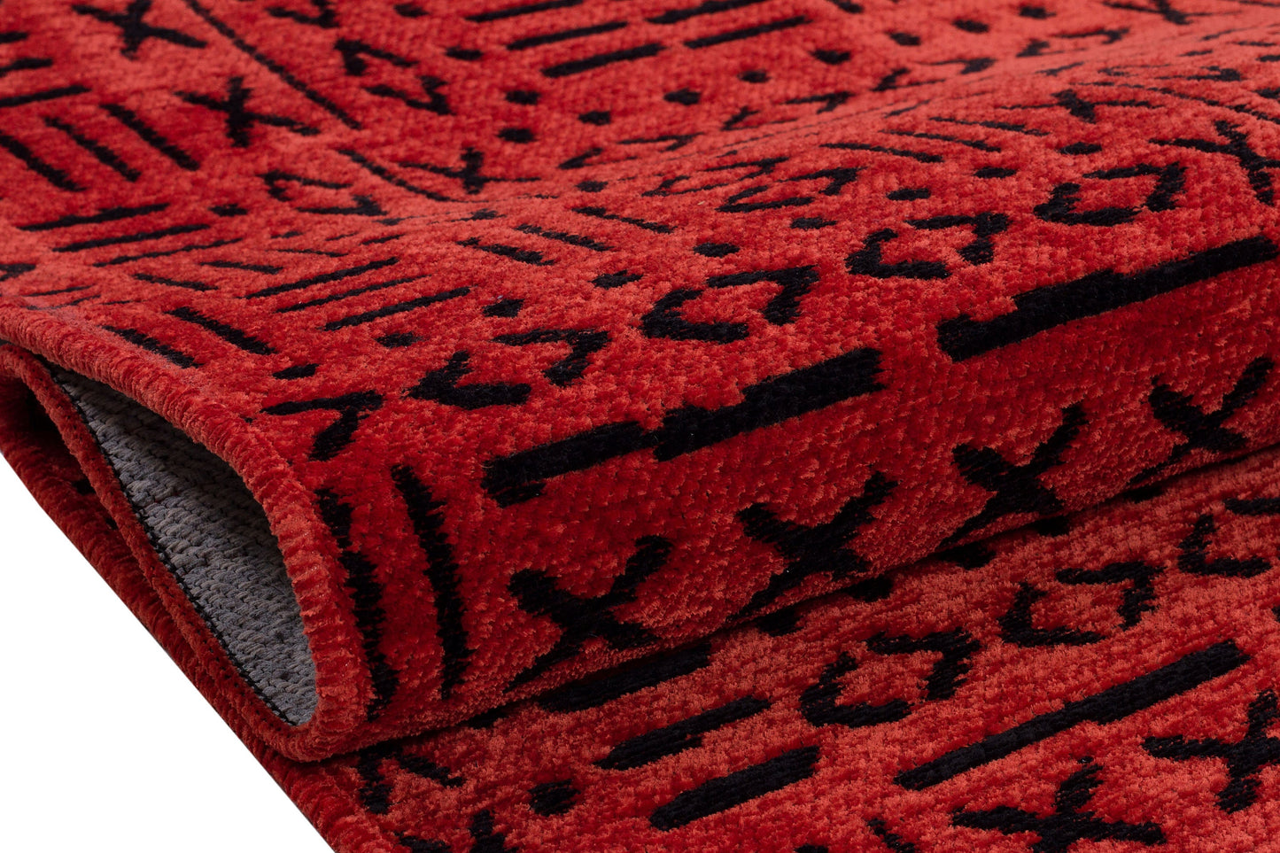 Red Tribal Geometric Rug, Boho Southwestern Accent Carpet, Scandinavian Decor Floor Rug