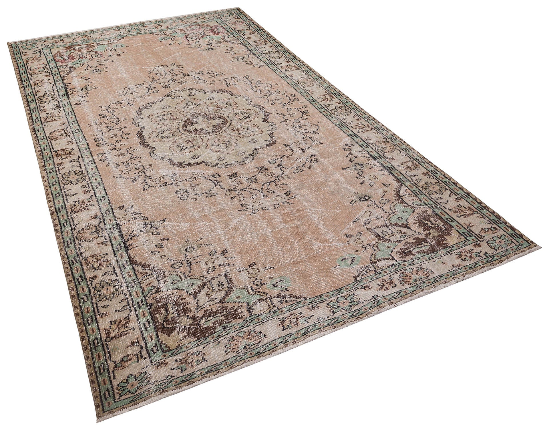 Vintage Anatolian Wool Rug (6'1" x 10' ft): Bohemian Eclectic Style