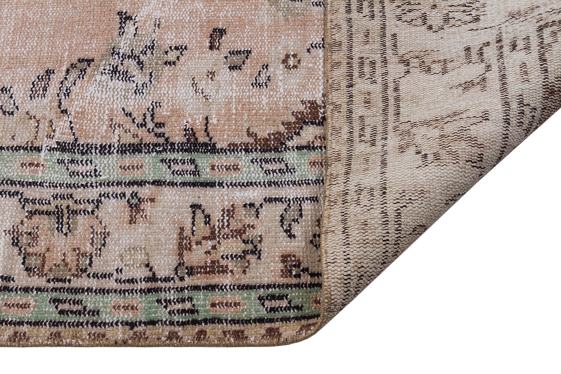 Vintage Anatolian Wool Rug (6'1" x 10' ft): Bohemian Eclectic Style