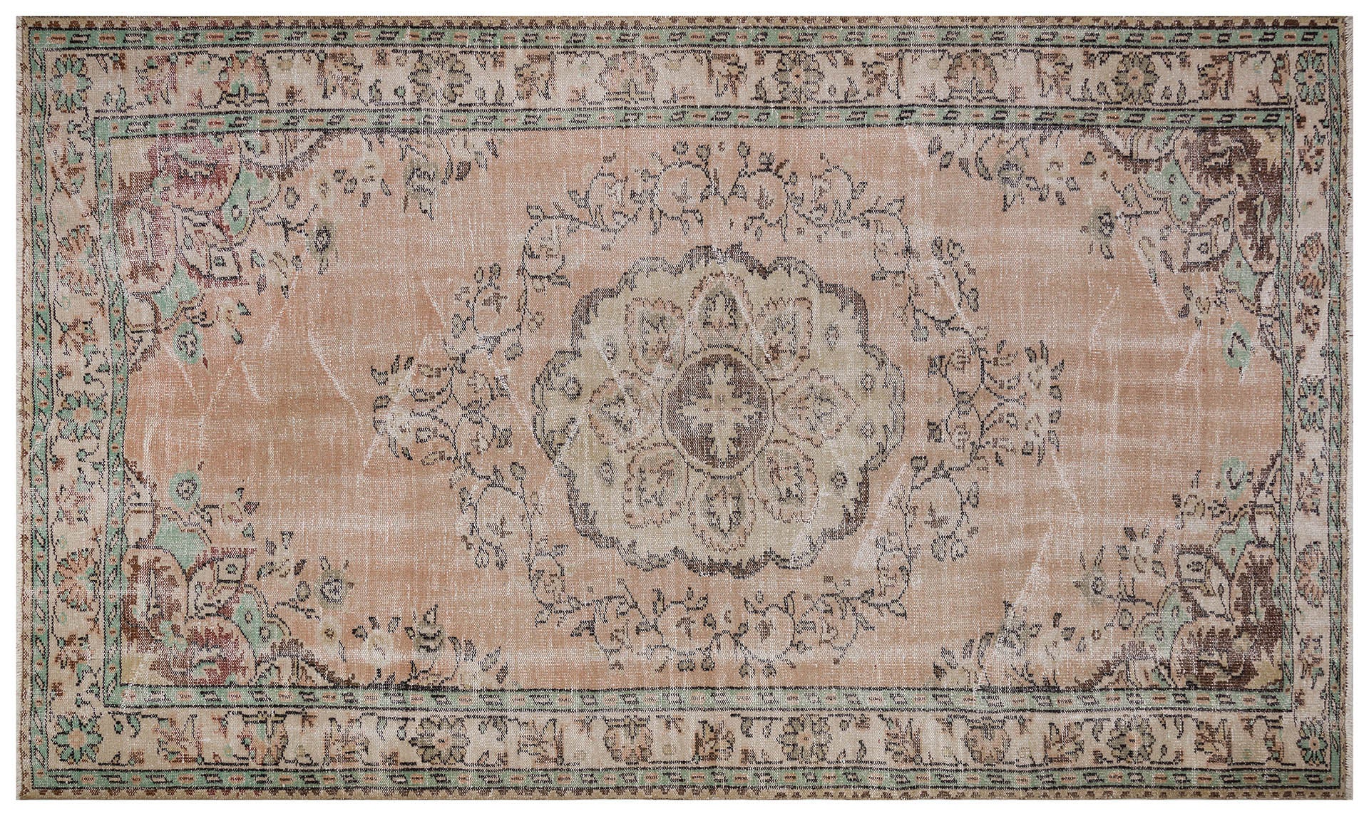 Vintage Anatolian Wool Rug (6'1" x 10' ft): Bohemian Eclectic Style