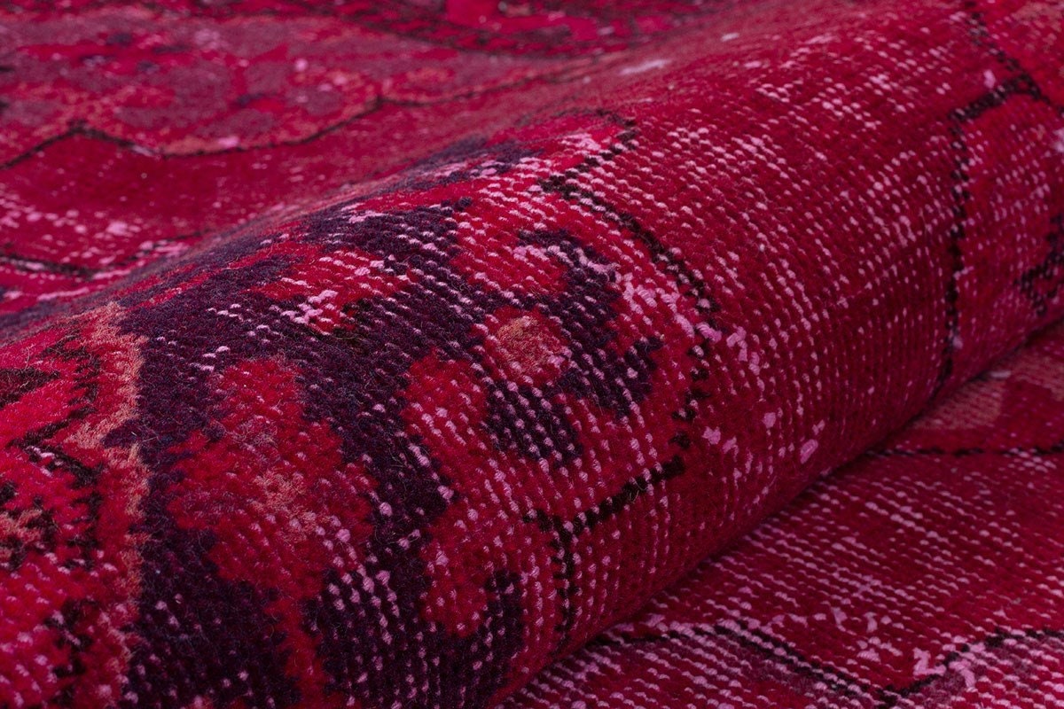 Vintage Turkish Wool Rug: 4'x13' Red Anatolian Area Rug