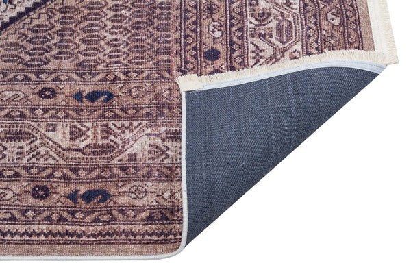 Beige Turkish Rug: Classic Medallion Anatolian Carpet