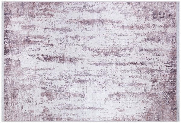 Washable Lavender Abstract Area Rug, Modern Distressed Purple Carpet (Machine Washable)
