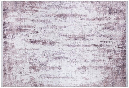 Washable Lavender Abstract Area Rug, Modern Distressed Purple Carpet (Machine Washable)