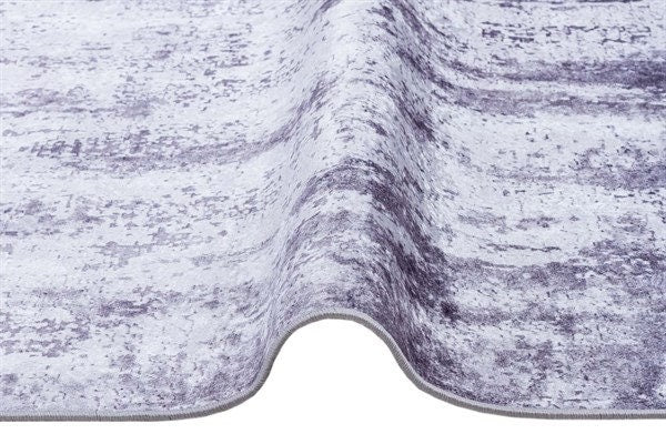 Modern Geometric Area Rug, Gray White Living Room Carpet, Washable Neutral Textured Mat