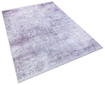 Distressed Lavender Area Rug – Modern Boho Washable Carpet, Soft Purple Living Room Accent