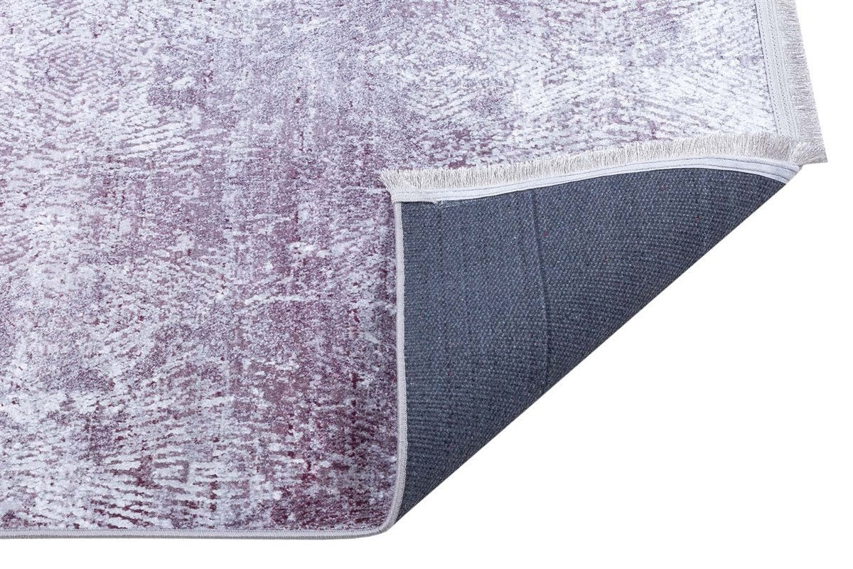 Distressed Lavender Area Rug – Modern Boho Washable Carpet, Soft Purple Living Room Accent