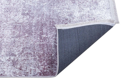 Distressed Lavender Area Rug – Modern Boho Washable Carpet, Soft Purple Living Room Accent