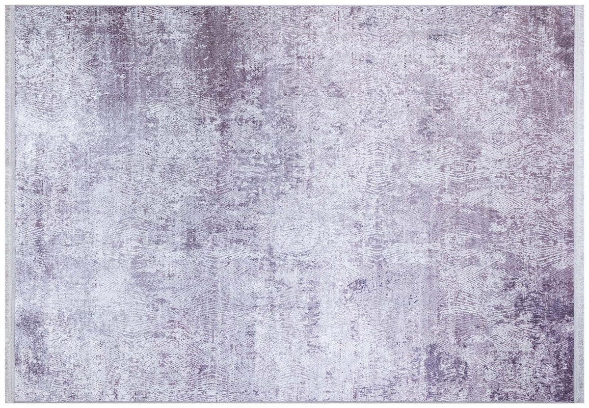 Distressed Lavender Area Rug – Modern Boho Washable Carpet, Soft Purple Living Room Accent
