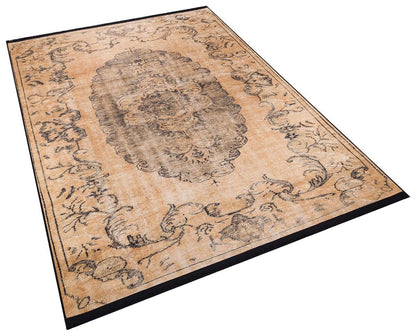 Distressed Medallion Area Rug – Turkish Style Terracotta Oriental Carpet