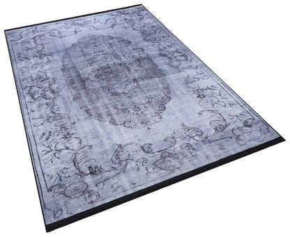 Gray Vintage Classic Medallion Rug: Washable Bohemian carpet