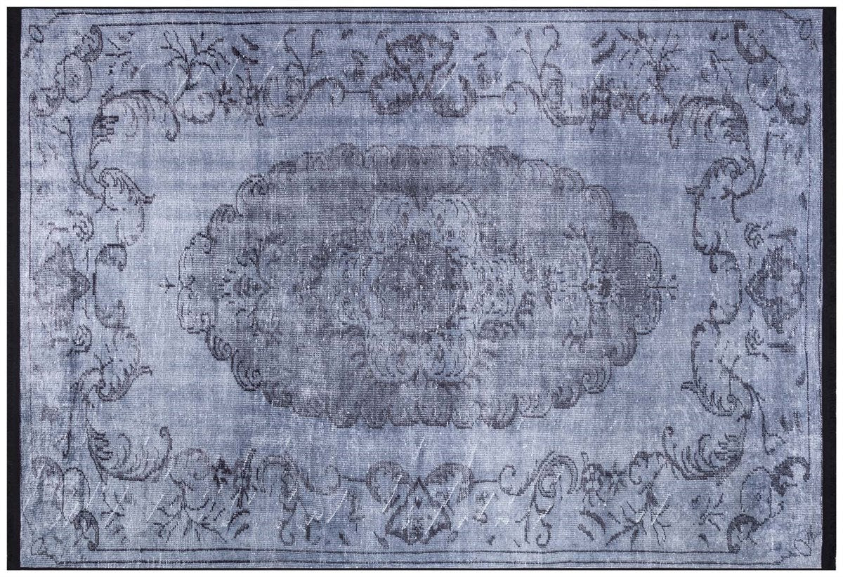 Gray Vintage Classic Medallion Rug: Washable Bohemian carpet