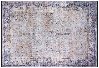 Distressed Persian Style Area Rug, Machine Washable Neutral Living Room Carpet