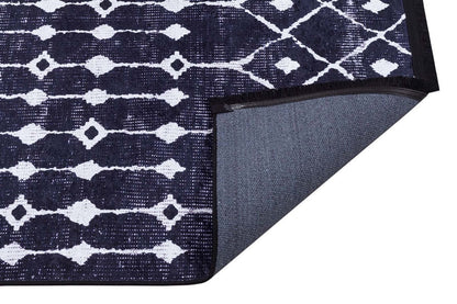 Modern Geometric Washable Area Rug – Black & White Tribal Boho Non-Slip Carpet