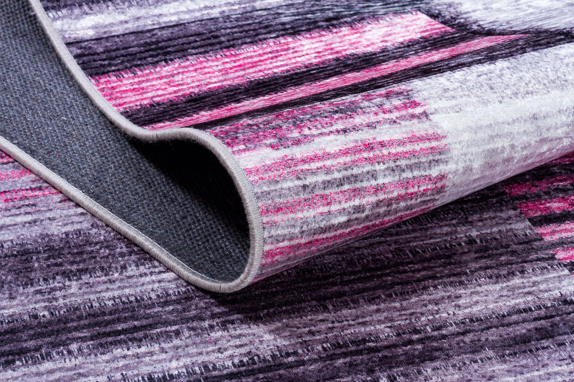 Modern Pink Geometric Rug: Washable Turkish Style