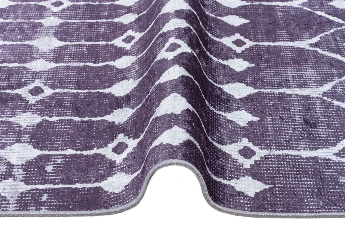 Purple Geometric Tribal Moroccan Style Rug, Scandinavian Living Room Carpet